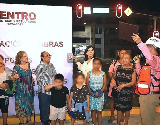 Inaugura Yolanda Osuna súper postes y rehabilitación de alumbrado en Centro